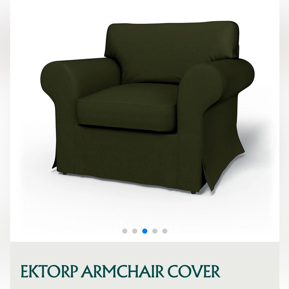 IKEA EKTORP Armchair SLIPCover in Moss Green velvet
